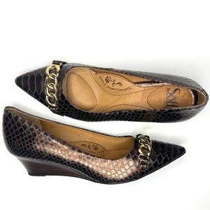 nwot*SOFFT  Bronzed Textured Wedges